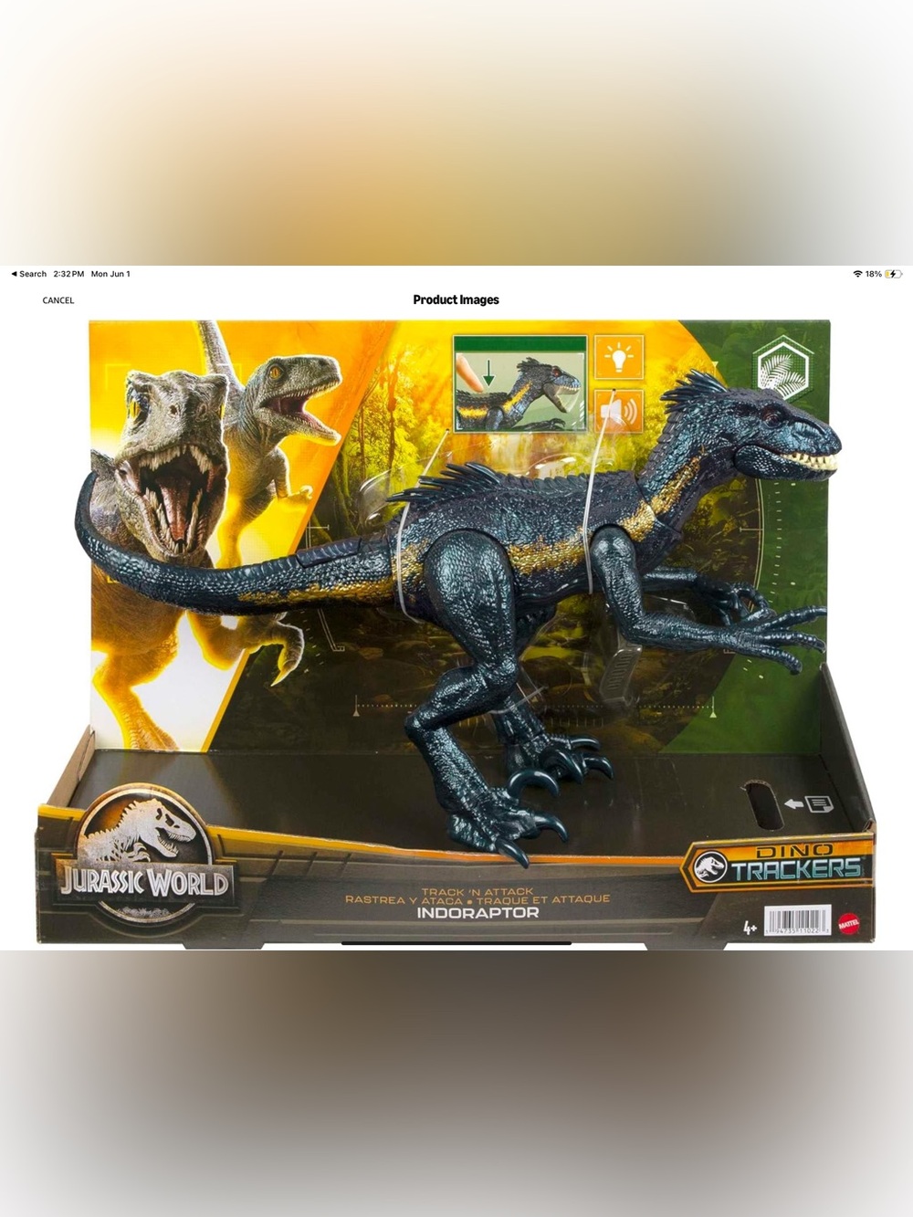 Indoraptor Dino Trackers - Black and Gold